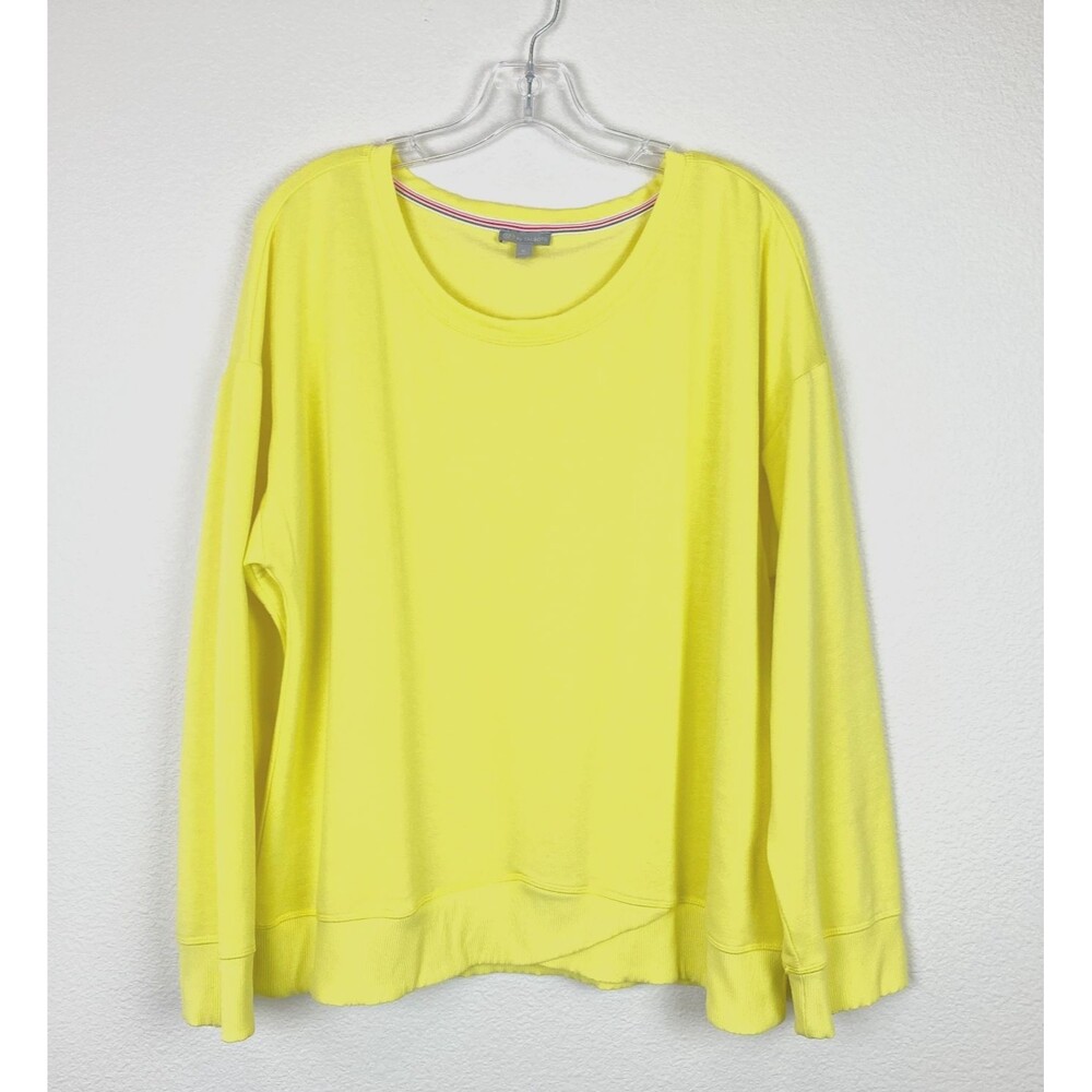 T by Talbots Women's Long Sleeve Pullover Sweatshirt Size XL Yellow